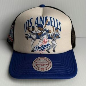 Mitchell & Ness Los Angeles Dodgers Snapback Trucker Hat Cap 60 Year Side Patch